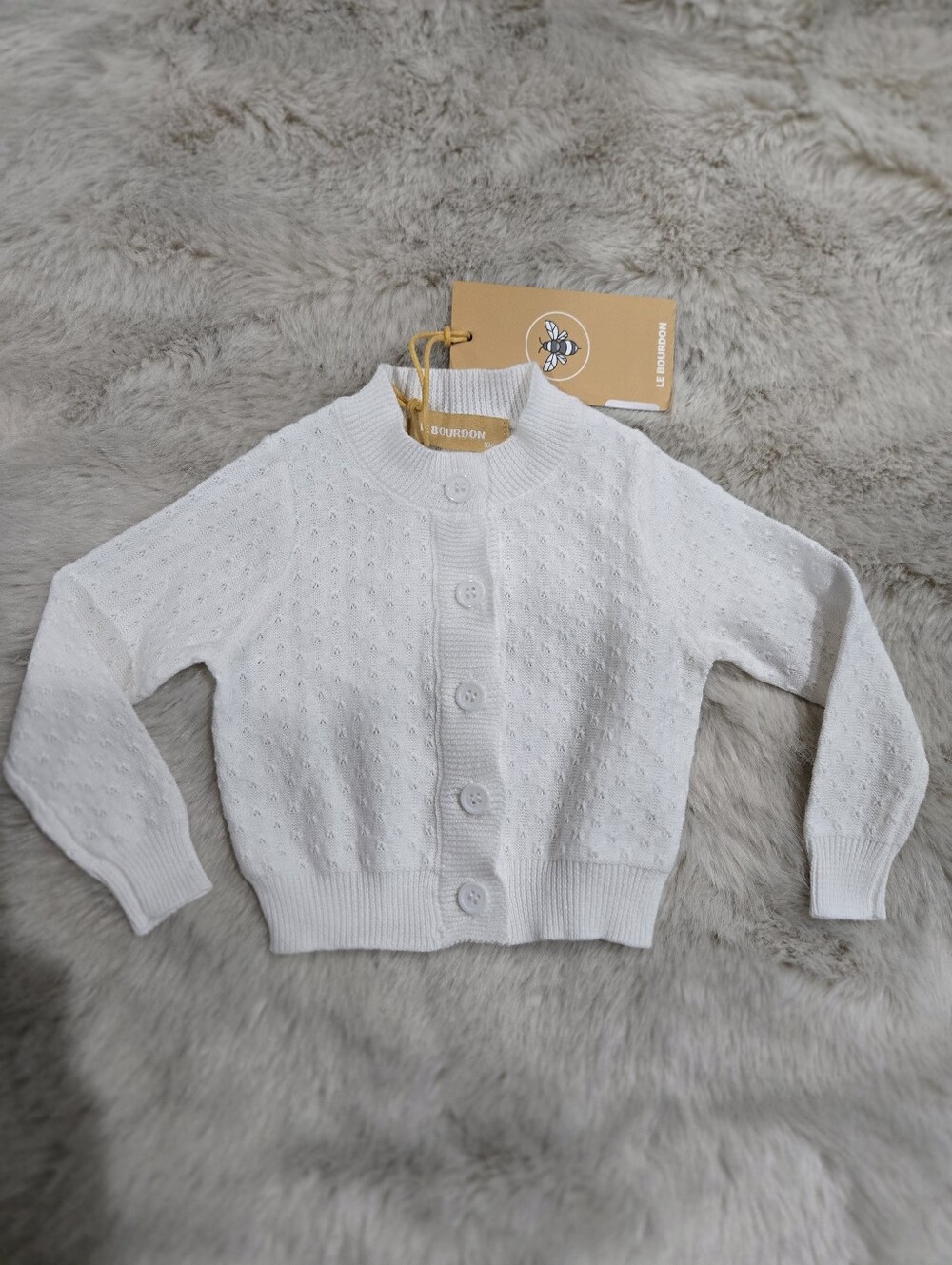 Le Bourdon Pointelle Knit Cardigan